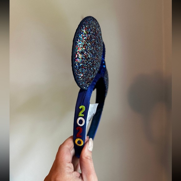 2020 Blue Sparkle Glitter Minnie Mouse Bow Ears Headband Disney - Picture 4 of 7